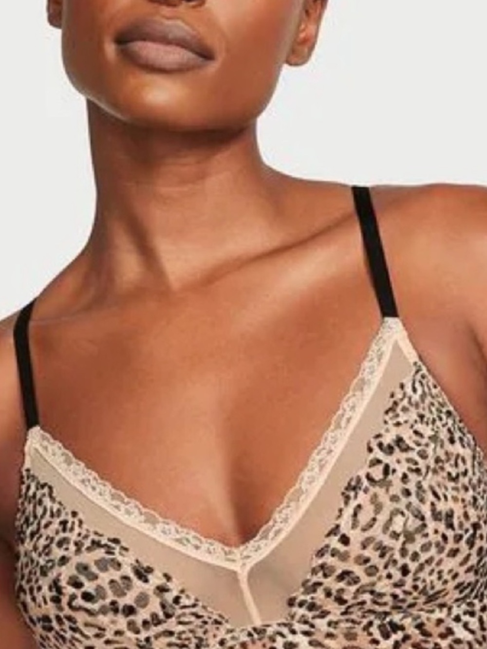 🐷 Victoria's Secret Leopard Print Lace Unlined Wireless Bralette